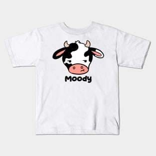 Moody a funny cow pun Kids T-Shirt